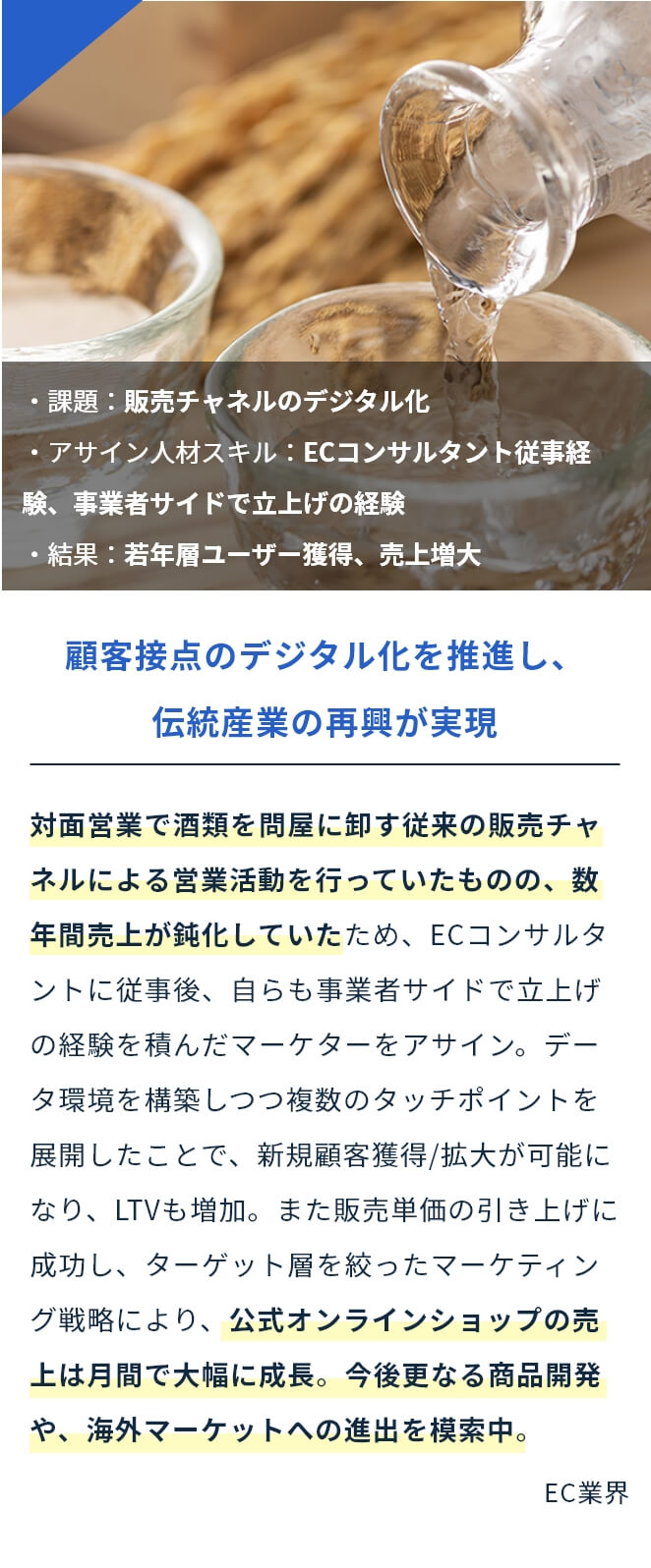 顧客接点のデジタル化を推進し、伝統産業の再興が実現